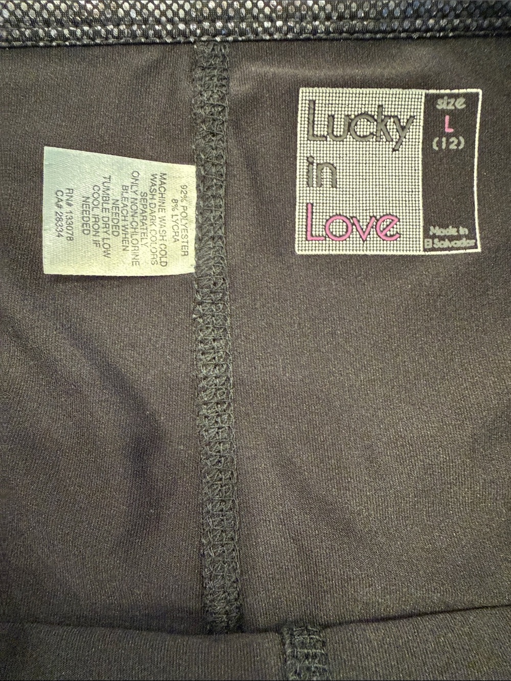 Lucky in Love Tennis Skirt. Black Star-Accent Skirt with Pink Stripe - Picture 2 of 3